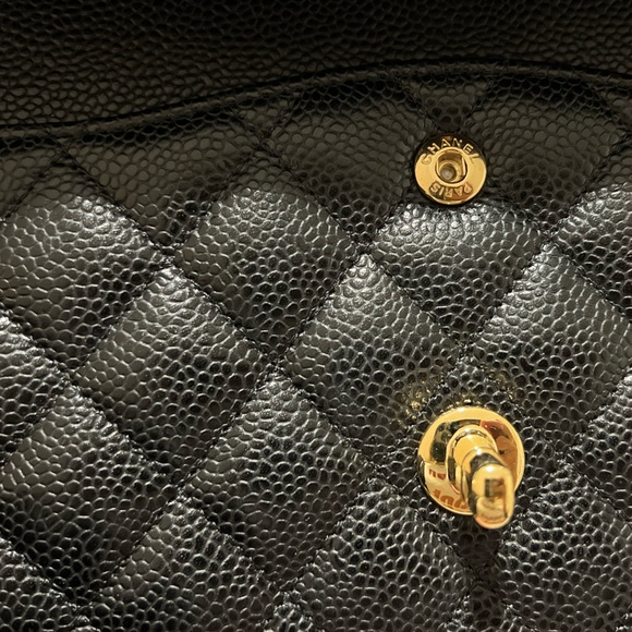 Chanel Classic Double Flap Bag Quilted Caviar Medium size - Excellent like new. - Picture 10 of 11